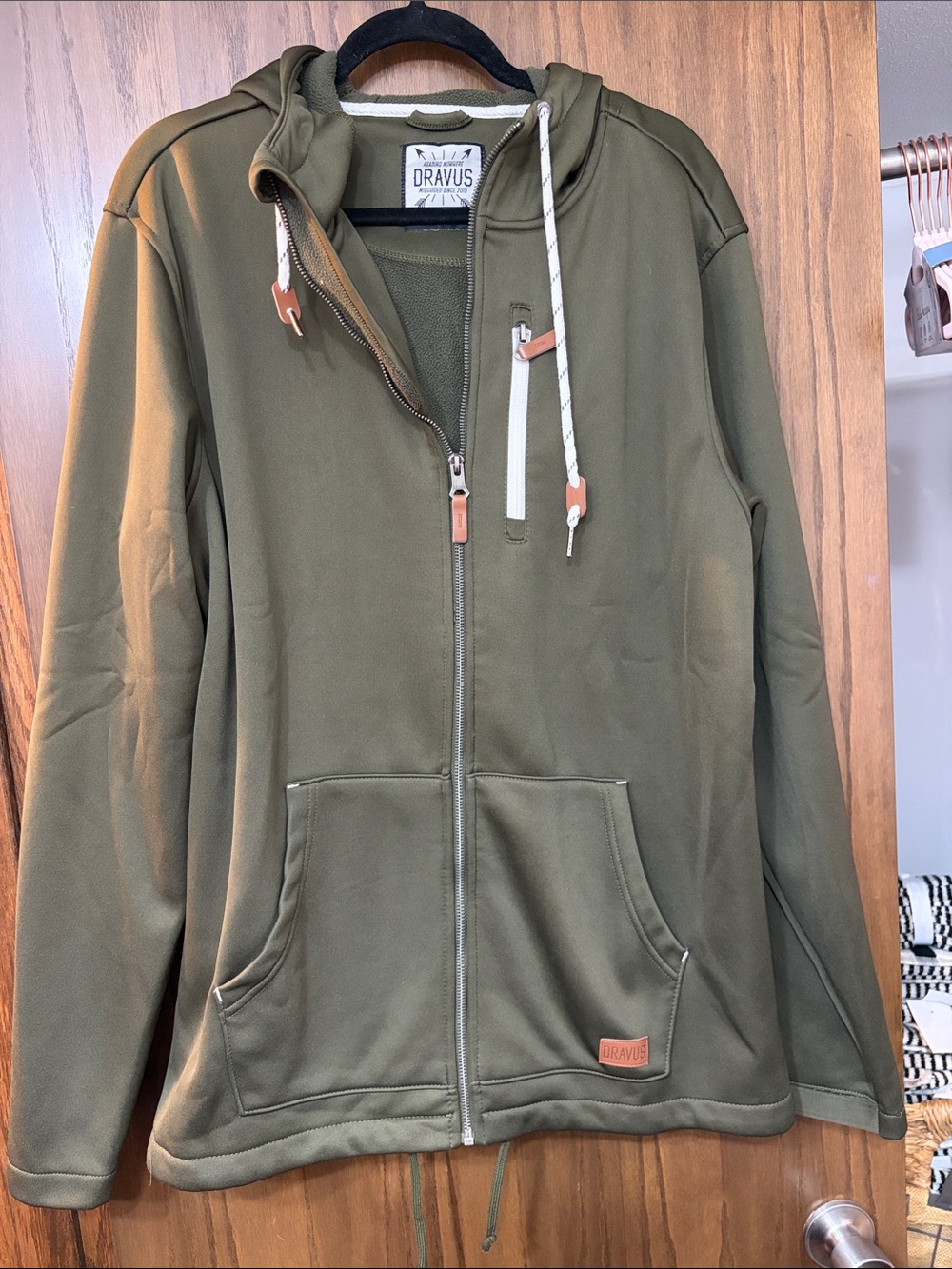 Dravus Men's Olive Zip-Up Hooded Shirt Jacket
